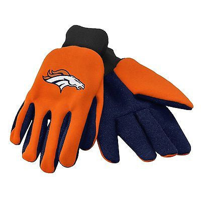 Denver Broncos Orange/Blue Team Logo Licensed NFL Sport Utility Gloves-New