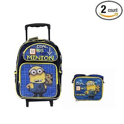 Despicable Me Minions 2 Jerry Stuart School 16" Rolling Backpack & Lunch Box