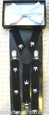Unisex French Blue Sky blue Necktie & French Blue/Black Stripes Suspenders-New!