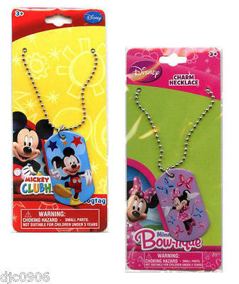 Disney Kids Princess and Friends Dog Tag Necklace Birthday PARTY FAVORS-NEW!