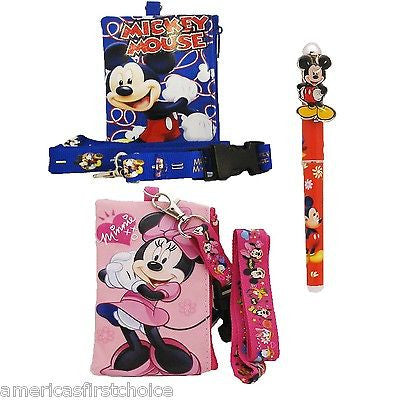 DISNEY MINNIE MOUSE LANYARD WITH DETACHABLE COIN POUCH/WALLET/PURSE AND PEN-NEW!