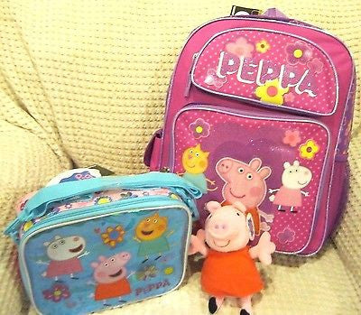 Peppa Pals 16" Backpack with Adjustable straps and large compartments-New!