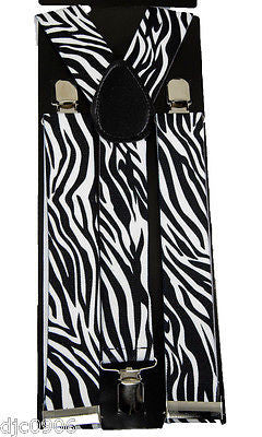 THICK 1 1/2"  Brown Beige Tan Leopard Adjustable Y-Style Back suspenders-New!