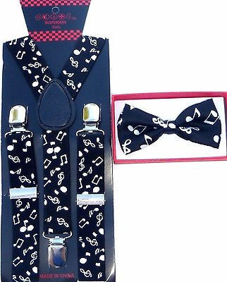 Kids Teens Red Polka Dot Adjustable Bow Tie & Matching 16"-27" Y-Back Suspenders