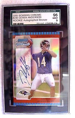 Derek Anderson RC 2005 Throwback Threads Foil Rookies Graded BCCG10-Panthers QB