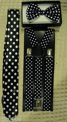Bright Orange Neck Tie & Bright Orange Adjustable Y-Back Suspenders-New in Pkge!