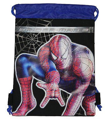SPIDERMAN 3 BLUE DRAWSTRING BAG BACKPACK TRAVEL STRING POUCH MARVEL COMICS-NEW