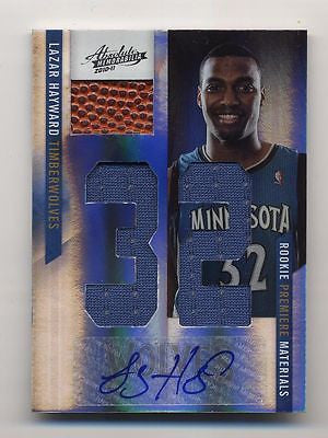 LAZAR HAYWARD 11-12 PANINI ABSOLUTE RPM ROOKIE AUTO BALL JERSEY PATCH CARD#13/25