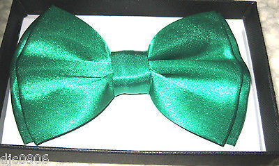 SOLID Green Adjustable Bow Tie&Neon Green Adjustable Glittered Suspenders Combo