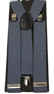 Charcoal Gray Grey 1 1/2" Y-Back Adjustable Suspenders Unisex,Men,Women-New!