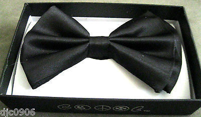 Solid Black Adjustable Bowtie & White Red Bow Ties Adjustable Suspenders Combo