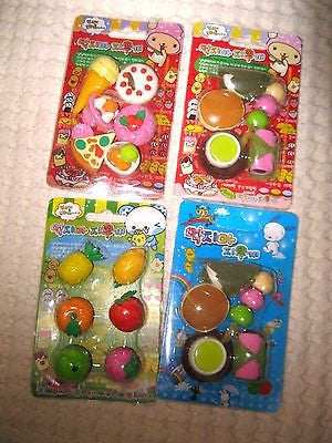 Iwako/Popcorn Fancy Fruit Dessert Erasers Made in Japan/Korea 24 Pieces-New V2