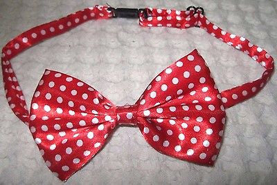 Kids Boys Girls Children Red with White Polka Dots Adjustable Bow Tie-New!