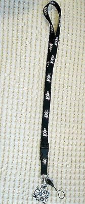 Pink robot with Bows 15" lanyard-Pink Robots Lanyard ID Holder + Mobile Devices