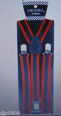 Unisex Men's Women's Goth Black Red Stripes Stripes Suspenders Combo-New!ver2