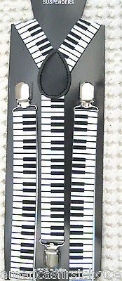 Black White Peace Signs Y-Shape Back Adjustable Suspenders Unisex,Men,Women-New!