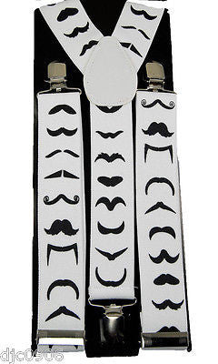 Black and White Thin Diagonal Stripes Y-Style Back suspenders-New in Package!