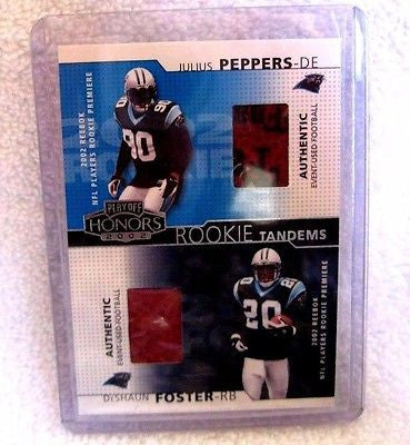 Julius Peppers&D. Foster RC 2002 Playoff Honors Rookie Tandems Jerseys-Panthers