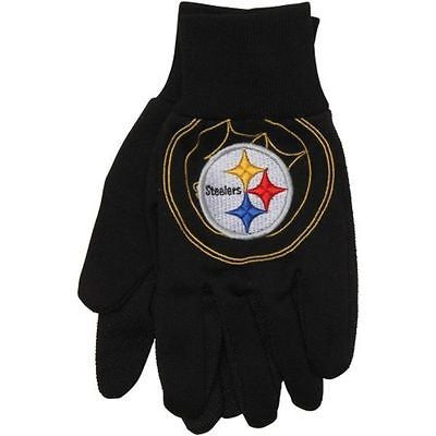 Pittsburgh Steelers with Raised Team Logo Licensed NFL Sport Utility Gloves-New!