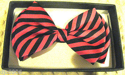 Pink Black Swirls  Adjustable Bowtie & Pink Adjustable Suspenders Combo-New!