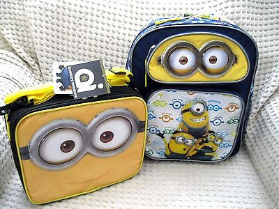 Despicable Me 2 Minions Toddler Backpack & Minions Lunch Box Universal-New Tags