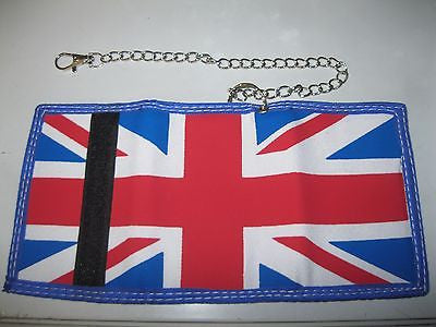 UK British England Flag Red White Blue Canvas Velcro Wallet-New in Package!