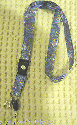 Purple with Multi Color Stars Design 15" lanyard for ID Holder & Mobile Devices
