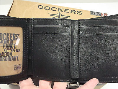 DOCKERS Trifold Leather Wallet,Reversible Leather Soft-Touch Leather Belt-Large
