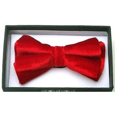 RED SOFT VELVET TUXEDO ADJUSTABLE BOWTIE BOW TIE-NEW IN GIFT BOX!RED BOW TIE