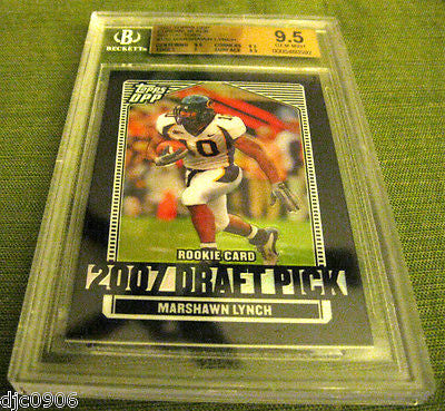Marshawn Lynch RC 2007 Topps DPP Chrome Black Refractor Rookie GEM Graded BGS9.5