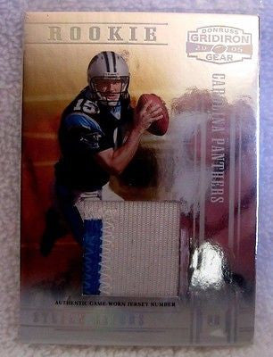 Eric Shelton RC 2005 UD SP Authentic 3-Color Jersey Patch Auto#/899-Panthers RB