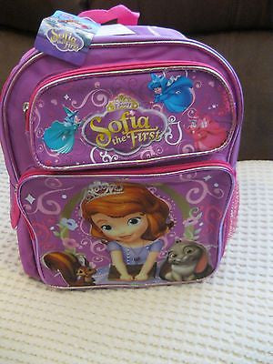 DISNEY SOFIA THE FIRST LITTLE PRINCESS 14" PINK BACKPACK W/MULTIPLE POCKETS