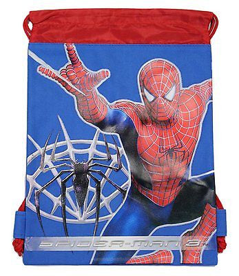 SPIDERMAN 3 BLUE DRAWSTRING BAG BACKPACK TRAVEL STRING POUCH MARVEL COMICS-NEW