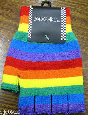 Rainbow Stripes Stripped Beanie Ski Hat Cap with Matching Gloves! New with Tags!