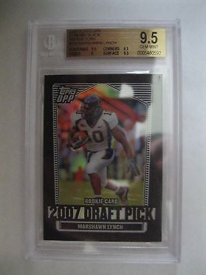 Marshawn Lynch RC 2007 Topps DPP Chrome Black Refractor Rookie GEM Graded BGS9.5