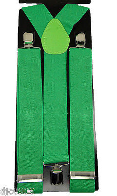 Thick 1 1/2" Dark Green Forest Green Y-Style Back suspenders-New in Package!