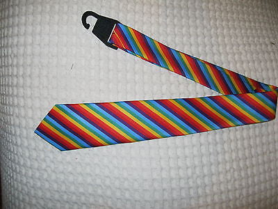 Gay Pride Rainbow Striped Stripes Unisex Men's Tie Necktie 57" Longx 3" Wide-New