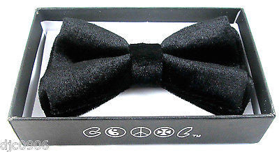Tuxedo PreTied Black Velvet Bow Tie Satin Adjustable Bowtie Bow Tie-New in Box!