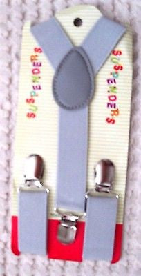 Solid Dark Gray Kids Boys Girls Y-Style Back Adjustable suspenders-Brand New!