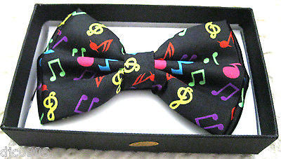 UNISEX ADULT KID MULTI COLOR MUSICAL BARS&NOTES ADJUSTABLE BOWTIE BOW TIE-NEW!