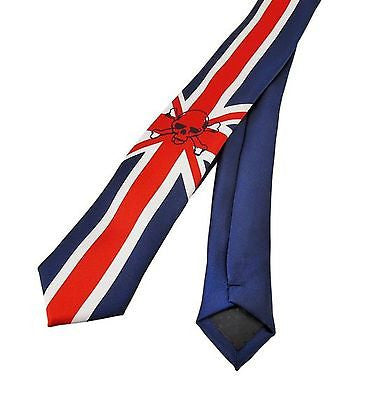 UK/British English England Flag Skulls & Cross Bones Unisex Men's Neck tie-New!