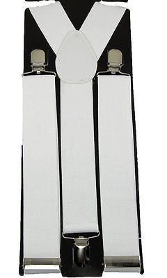THICK  WHITE WITH BLACK MUSICAL NOTES Adjustable Y-Style Back suspenders-New!