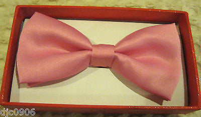 Solid Pink Kids Boys Girls Y-Back Adjustable Bow Tie &Black Kid suspenders-New!