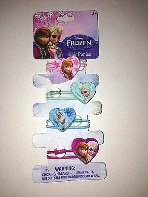 Frozen 4 pc Hair Accessory Kit 4 Elastic Character Anna,Elsa,Olaf Hair PonyTails