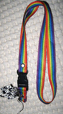 Rainbow Swirl Unisex Adjustable Bow tie,Rainbow Suspenders & Lanyard Combo-New