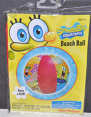 Nickelodeon Nick Jr. Spongebob Sponge Bob Patrick 20" Beach Ball-New in Package!