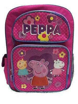 Peppa Pals 16" Backpack with Adjustable straps and large compartments-New!