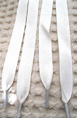 Premium Thick Solid White 52" Rockabilly Punk Shoe Laces Shoelaces-New with Tags