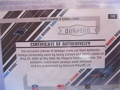 Chris Weinke RC 2002 Rookies&Stars Dress for Success Dual Patch#/400-Panthers