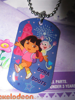 Nick Jr. Kids  Dora & Boots Dog Tag Necklace Birthday PARTY FAVORS-NEW!